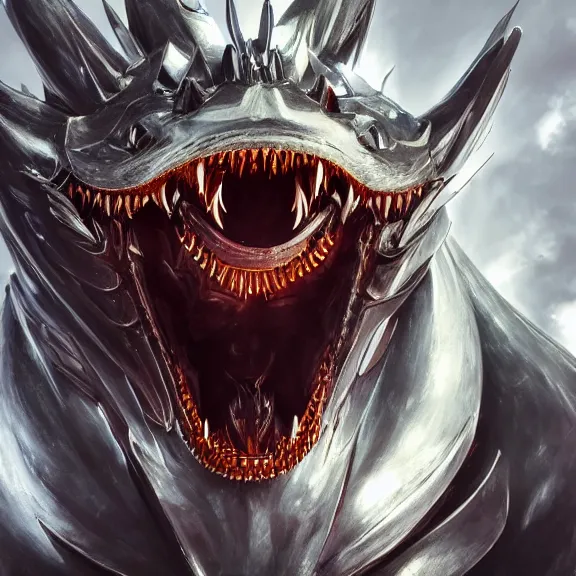 Image similar to detailed close maw shot of a gigantic goddess elegant beautiful stunning anthropomorphic hot robot mecha female dragon, eating tiny scared humans, with sleek silver metal armor and cat ears, OLED visor over eyes, micro art, vore, digital art, mawshot, dragon vore, dragon maw, furry art, high quality, 8k 3D realistic, macro art, micro art, Furaffinity, Deviantart, Eka's Portal, G6