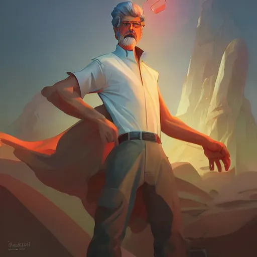 Image similar to hero world george lucas, behance hd by jesper ejsing, by rhads, makoto shinkai and lois van baarle, ilya kuvshinov, rossdraws global illumination