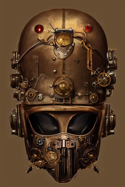 Image similar to steampunk helmet fantasy art mask robot ninja stylized digital illustration sharp focus, elegant intricate digital painting artstation concept art global illumination ray tracing advanced technology chaykin howard and campionpascale and cooke darwyn and davis jack