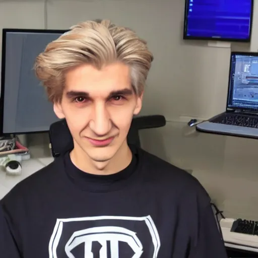 Image similar to handsome xqc, studio shot