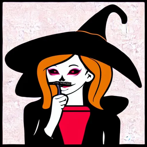 Image similar to witch smoking vector illustration, vinyl plotting art