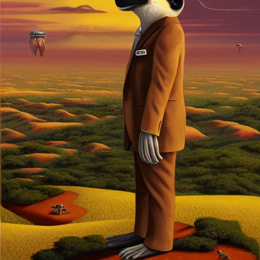 Image similar to Monkey in a suit landscape by Casey Weldon, Maciej Kuciara,8k ultra high definition, upscaled, perfect composition , golden ratio, image credit nasa nat geo