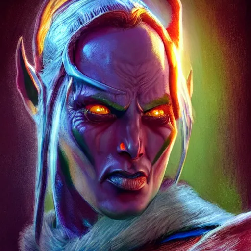 Prompt: bright, colorful, realistic, detailed from Elder Scrolls: shivering isles concept art dunmer portrait backlighting, kodachrome, high contrast, highly detailed, sharp focus, digital painting, concept art, illustration, trending on artstation, comic book by Alex Ross and Adam Adamowicz cover art