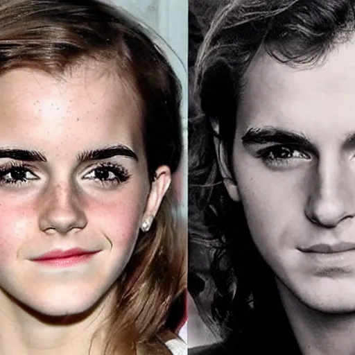 Image similar to the teenage offspring of henry cavill and emma watson, mixed hybrid, hyper detailed, realistic, photographic