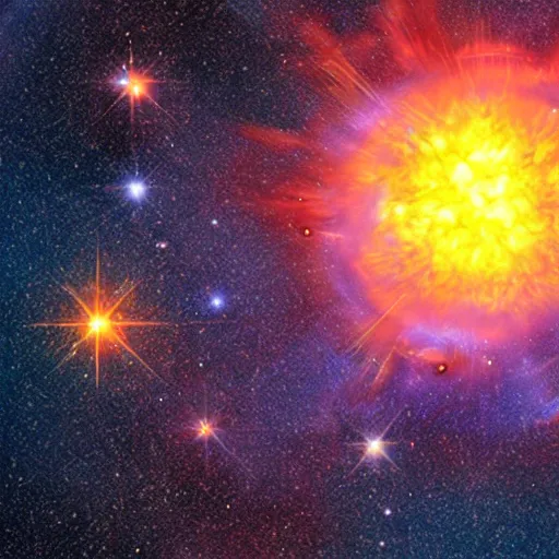 Prompt: Picture of exploding blue hypergiant Star ultrarealistic