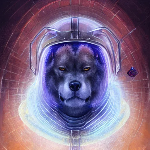 Image similar to medieval paladin knight armor, anthropomorphic shiba inu, kirlian photography field glowing, portrait art by donato giancola and greg rutkowski, realistic face, kirlian field, visible magnetic field, digital art, trending on artstation, symmetry