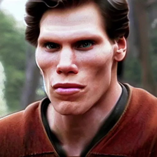 Image similar to Live Action Still of Jerma in A New Hope, real life, hyperrealistic, ultra realistic, realistic, highly detailed, epic, HD quality, 8k resolution, body and headshot, film still