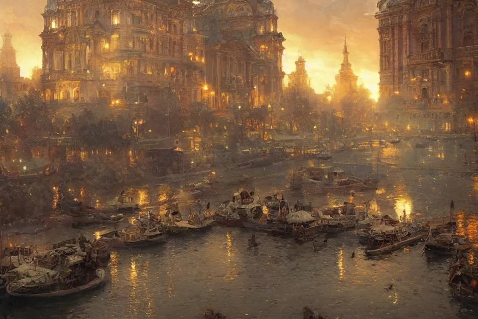 Image similar to beautiful ukranian city of odessa, summer season, moody scene, highly detailed, intricate, sharp details, summer vibe, gorgeous scene by gaston bussiere, craig mullins, somber lighting, drawn by giacomo burattini, inspired by graphic novel cover art, hyperrealistic, 8 k by rhads