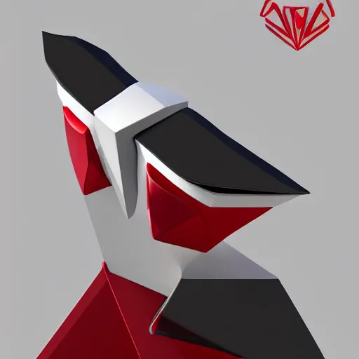 Image similar to low poly, vector, white eagle icon, in a book, red background, cgsociety, artstation, octane render