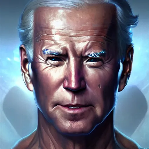 Prompt: cyborg Joe Biden from another dimension, cinematic lighting, intricate, elegant, highly detailed, digital painting, artstation, sharp focus, illustration, art by artgerm and greg rutkowski and alphonse mucha and Wayne Barlowe and william-adolphe bouguereau