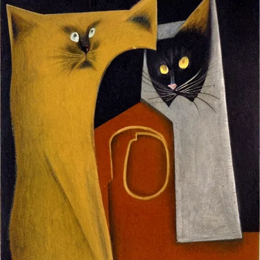 Image similar to cats by remedios varo