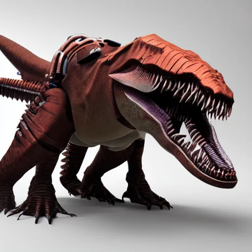 Image similar to a mechanical t-rex octane render, 3D, stunning, gorgeous, much detail, much wow, masterpiece