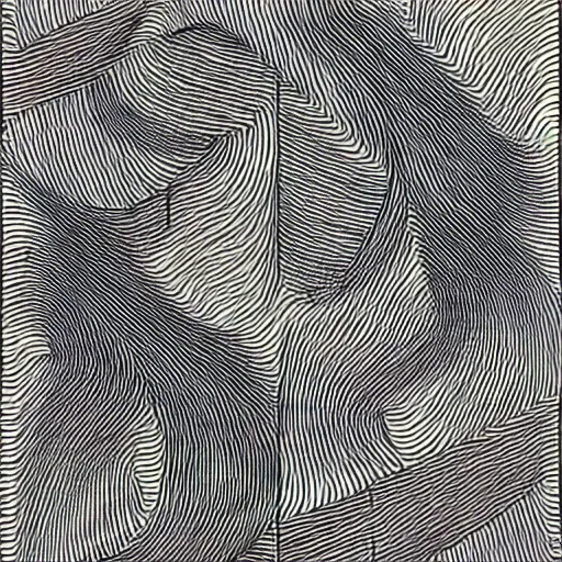 Image similar to a black and white generative line - art drawing