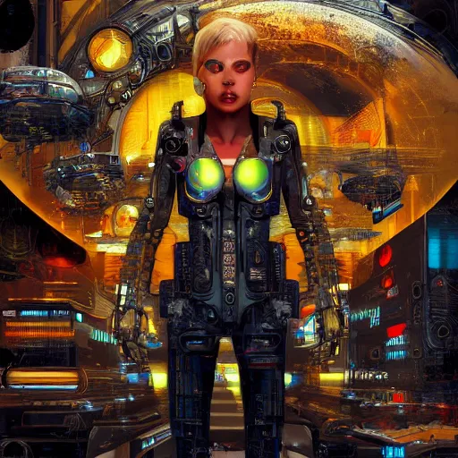 Prompt: a sci - fi, cyberpunk art by derek gores, cgsociety contest winner, vanitas, steampunk, greeble, rendered in cinema 4 d