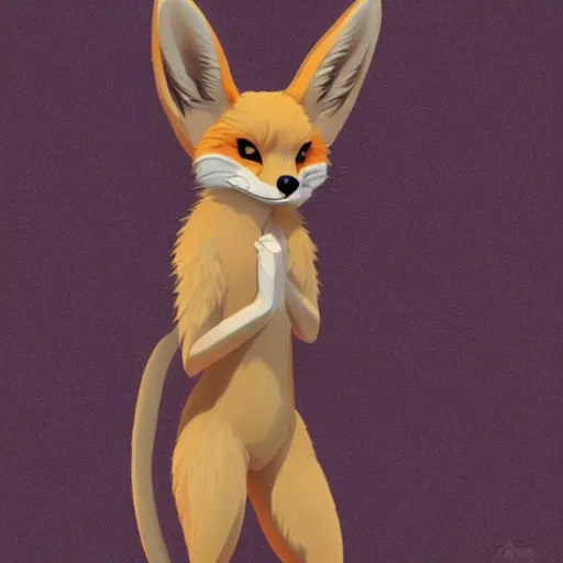 Image similar to a full - body centered front - perspective furry male fursona portrait, a male fennec fursona, mocha swirl color scheme, trending on weasyl, high - resolution, photo realistic