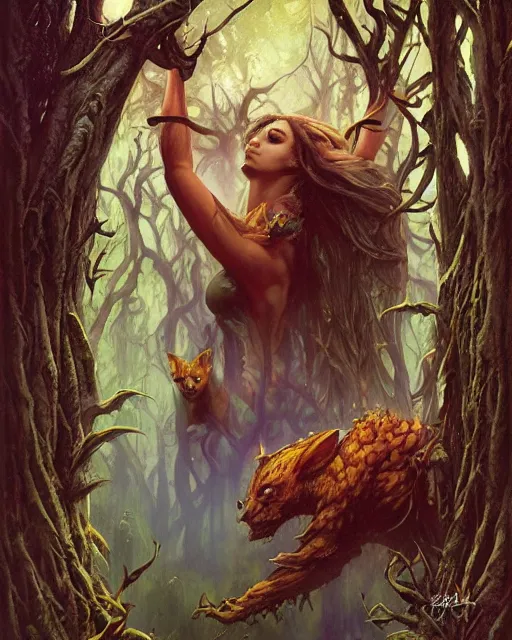 Image similar to the queen of the forest julie bell, Ross Tran and Michael Whelan