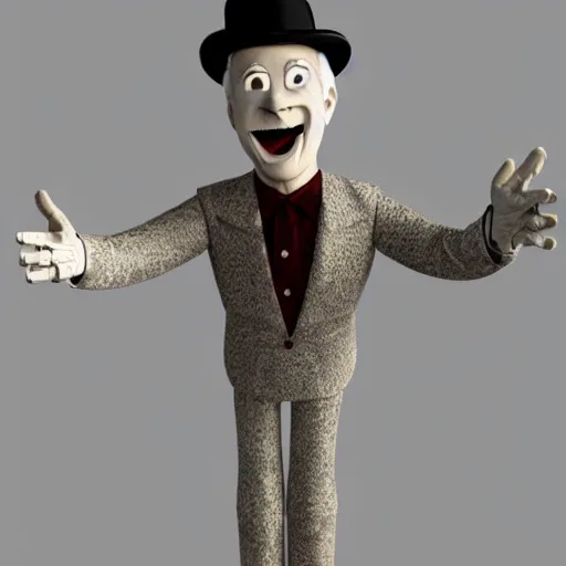 Image similar to Steve Martin as a marionette, 3d rendered style