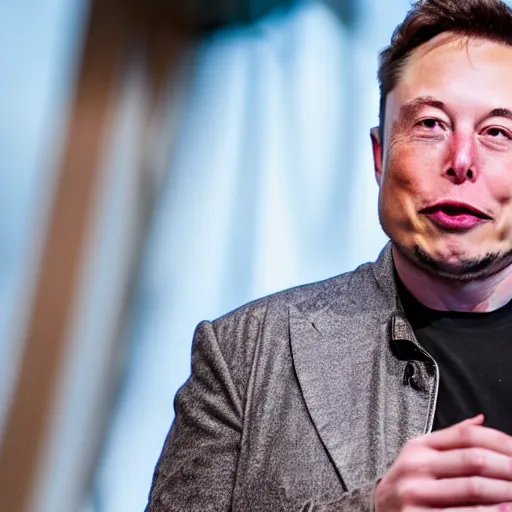 Image similar to Elon Musk eating a bitcoin, highly detailed, high quality, HD, 4k, 8k, Canon 300mm, professional photographer, 40mp, lifelike, top-rated, award winning, realistic, sharp, no blur, edited, corrected, trending