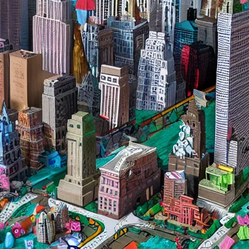 Image similar to new york city, claymation style, very detailed