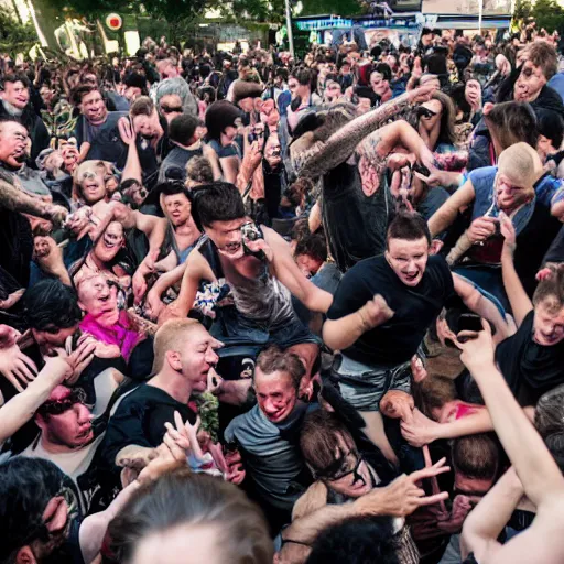 Prompt: punks in a mosh pit