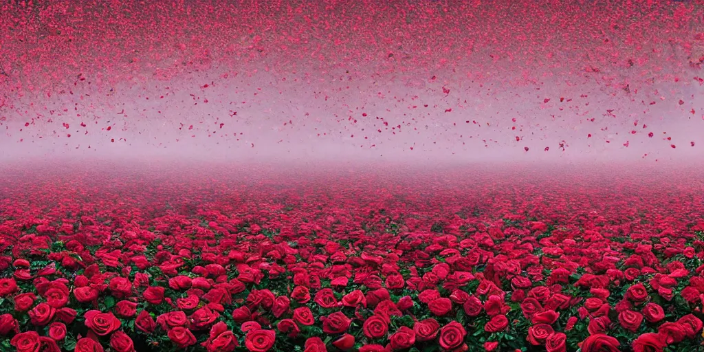 Prompt: a product picture of hundreds of roses falling from the sky, photographic filter, unreal engine 5, realistic, hyperdetailed, 8 k, cinematic, volumetric lighting, very realistic effect, hd, hdr, 4 k, sharp focus, octane render, ultra detailed, high resolution, trending on artstation in the style of albert dros glowing rich colors powerful imagery