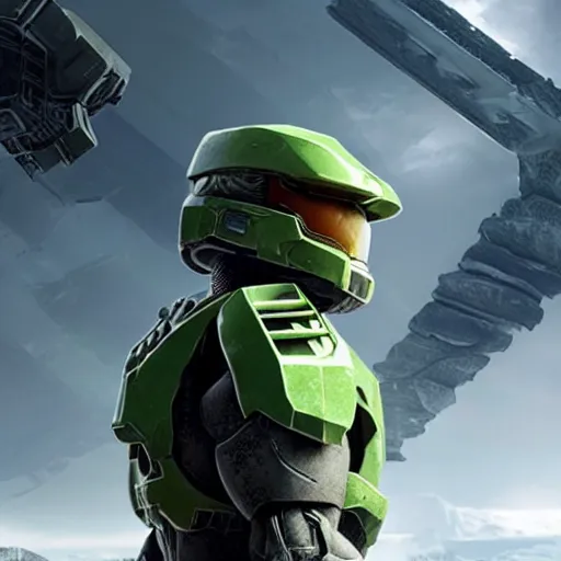 Prompt: film still of Joseph Gordon Levitt as Master Chief in new Halo film, 4k