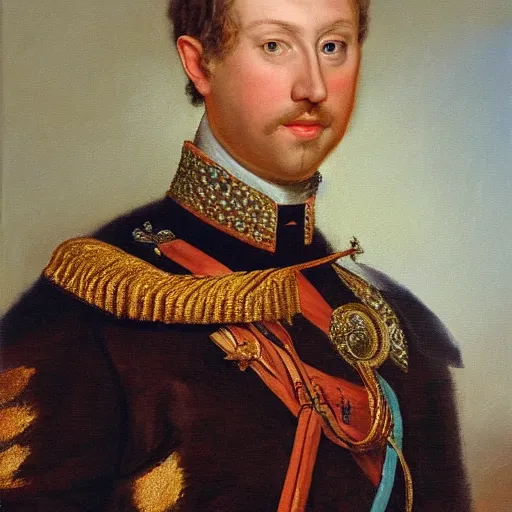 Image similar to detailed painting portrait of Prince Xavier of Bourbon-Parma 4K details