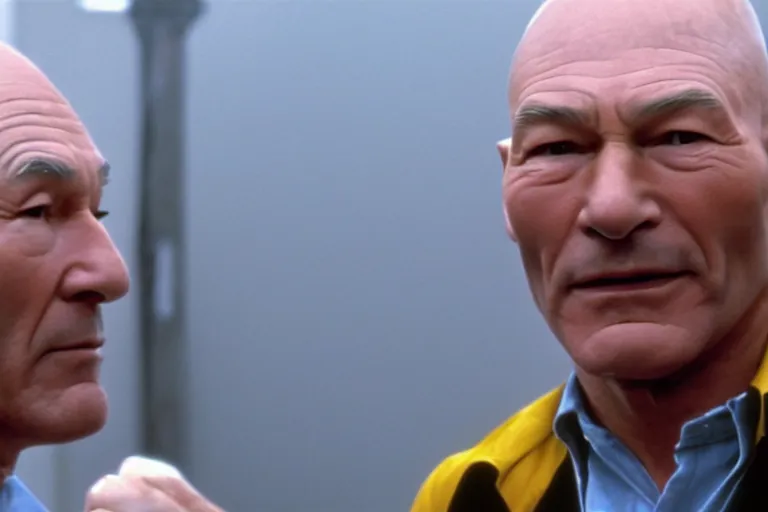 Image similar to film still patrick stewart in kill bill by tarantino, 8 k