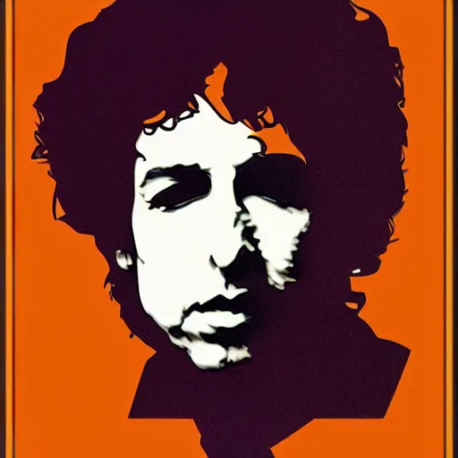 Prompt: flat portrait of bob dylan by paul rand