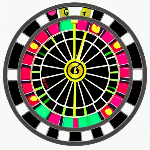 Prompt: detailed roulette icon, solana, neon style