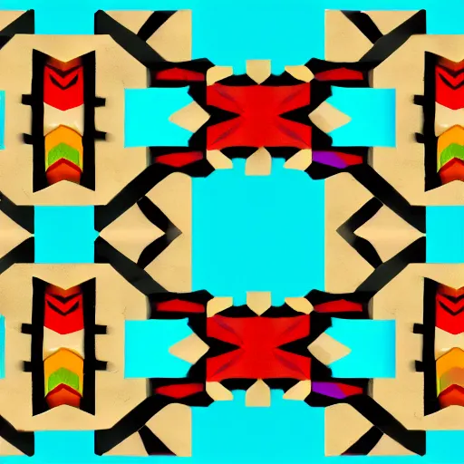 Prompt: colourfil tileable tribal carvings texture, banjo kazooie, n 6 4, ps 1, game texture