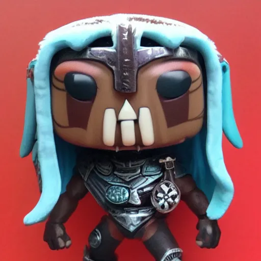 Image similar to spartan shaman wolf peyote funko pop