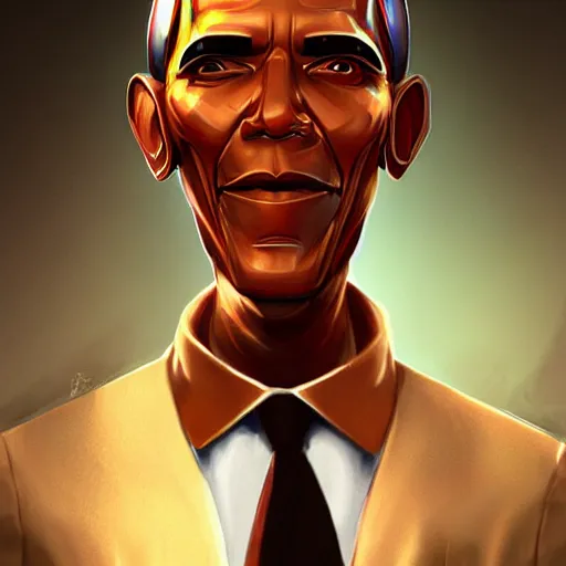 Image similar to robot obama, artstation, detailed