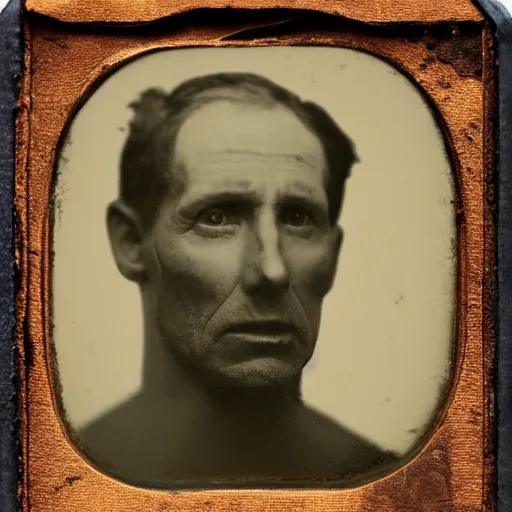 Image similar to demonic human, after having lived in the ocean for a hundred years, portrait, tintype, realistic.