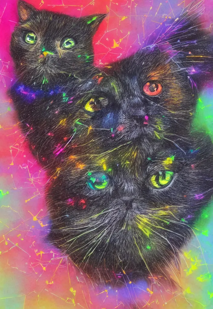 Image similar to cfa champion dark tortie scottish fold cat, stalkimg preyl, data visualization perfect geometry bezier mathematical diagrams hologram overlay revealing sparrows flight trajectory calculation, detailed annotated painting, dark grisaille fluorescent color airbrush spraypaint accents, by jules julien, wes anderson, hannah af klint, t - shirt design 4 k