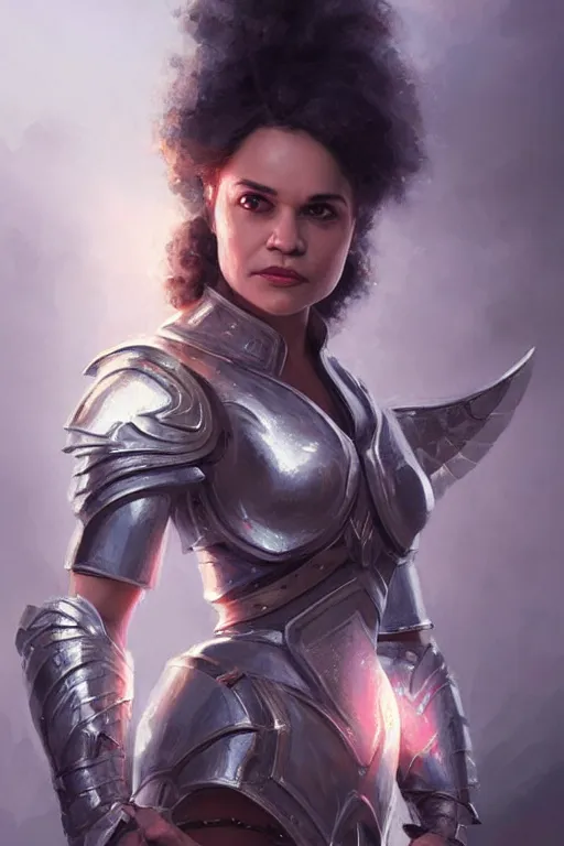 Image similar to norah jones as an valkyrie with white glowing armor, d & d, fantasy, portrait, highly detailed, headshot, digital painting, trending on artstation, concept art, sharp focus, illustration, art by artgerm and greg rutkowski and magali villeneuve