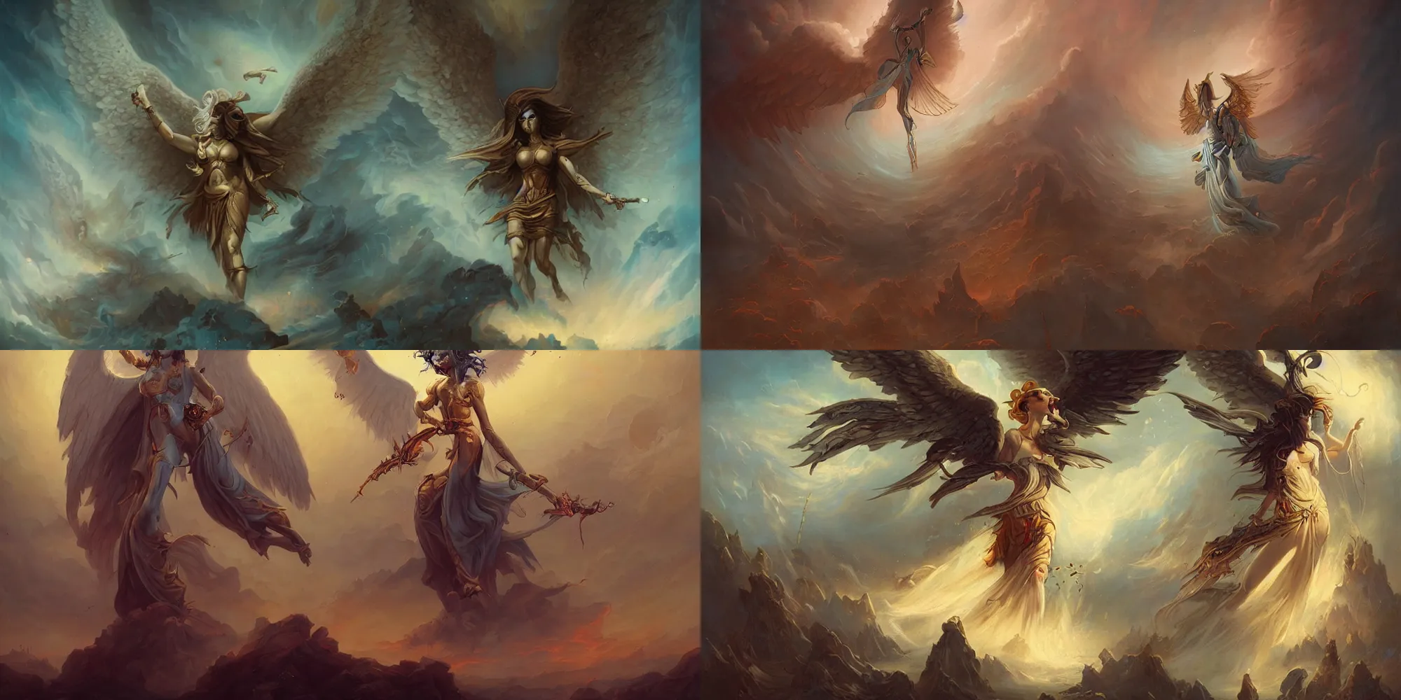 Prompt: angel of apocalypse, biblical, peter mohrbacher, epic composition, golden ratio