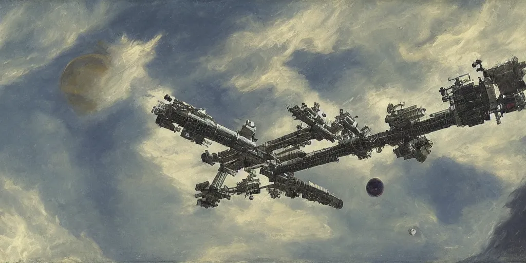 Image similar to a space station by zorn. hd