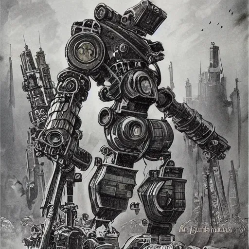 Image similar to wwi deiselpunk soviet mecha propaganda art by james gurney