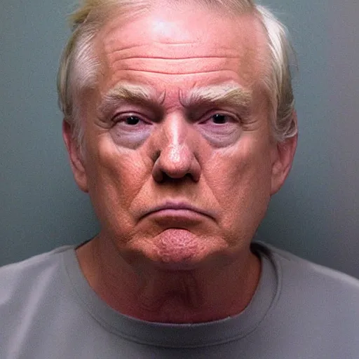 Image similar to donald trump prison mugshot