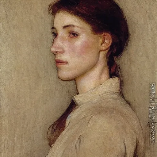 Prompt: a portrait of a female android by jules bastien - lepage