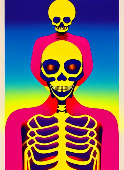 Image similar to skeleton by shusei nagaoka, kaws, david rudnick, airbrush on canvas, pastell colours, cell shaded, 8 k