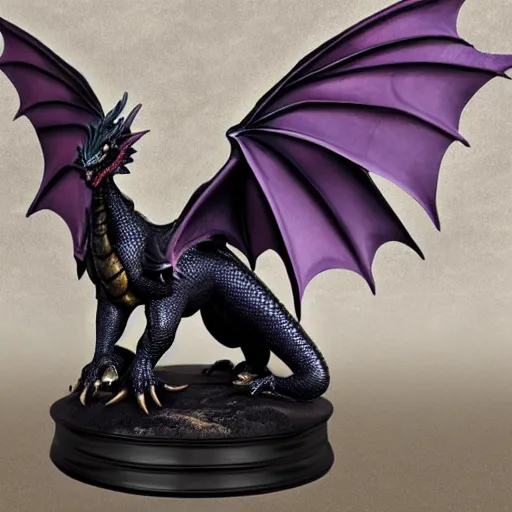 Image similar to a blackstone statue of a realistic dragon, drake, wyvern, dragon