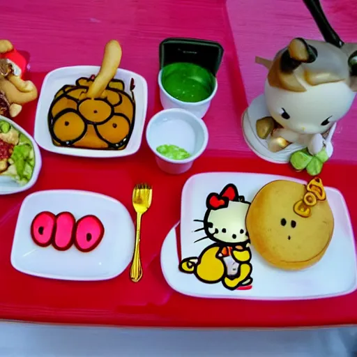 Image similar to food with hellokitty