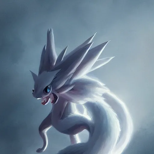 Image similar to Pokémon NineTails, Greg rutkowski, Trending artstation, cinematográfica, digital Art