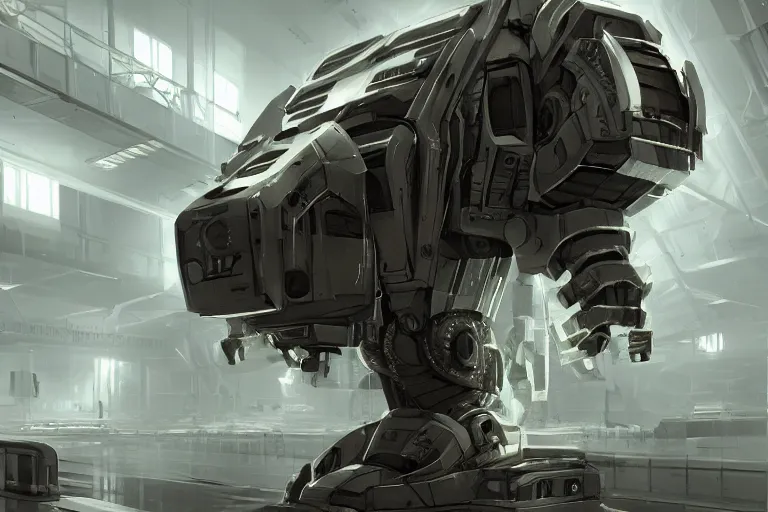 Image similar to parallax datacenter server room single mono colossus white rusty android robosaurus guard in artstation cinematic detailed concept art volumetric light sharp coherent cgsociety symmetric perfect server equipment