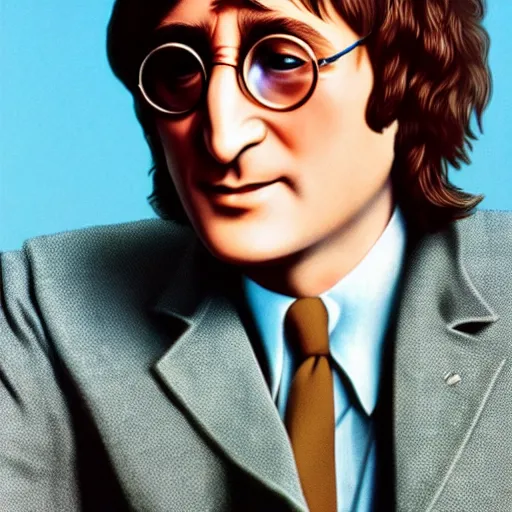 Image similar to John Lennon as a pop head, HD, high resolution, hyper realistic, 4k, intricate detail