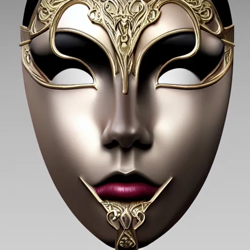 Image similar to face with venetian mask, detailed, 8k, 3d digital illustration by Artgerm