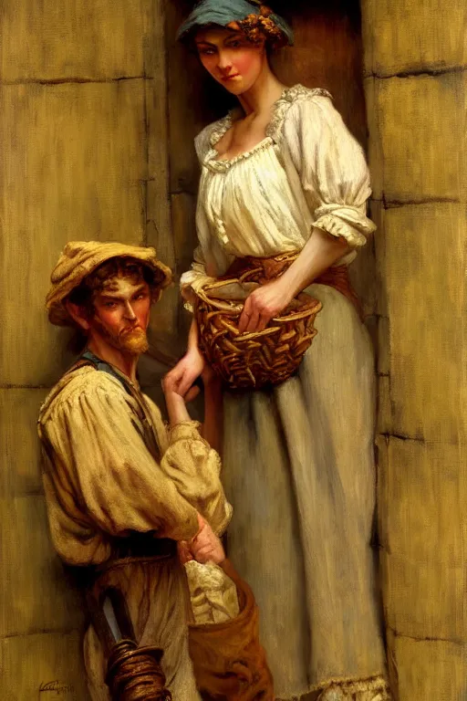 Image similar to peasant maid, highly detailed painting by gaston bussiere, craig mullins, j. c. leyendecker 8 k