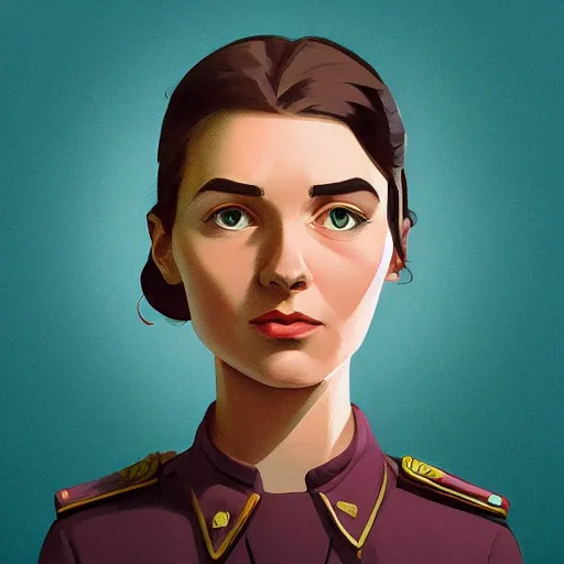 Image similar to face icon stylized minimalist young soviet russian bolshevik leader nadezhda konstantinovna krupskaya, loftis, cory behance hd by jesper ejsing, by rhads, makoto shinkai and lois van baarle, ilya kuvshinov, rossdraws global illumination